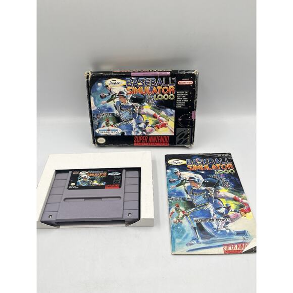 Super Baseball Simulator 1000 Super Nintendo SNES CIB - Picture 7 of 13